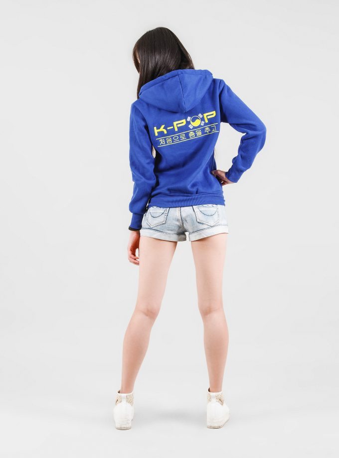 Veste à capuche bleue