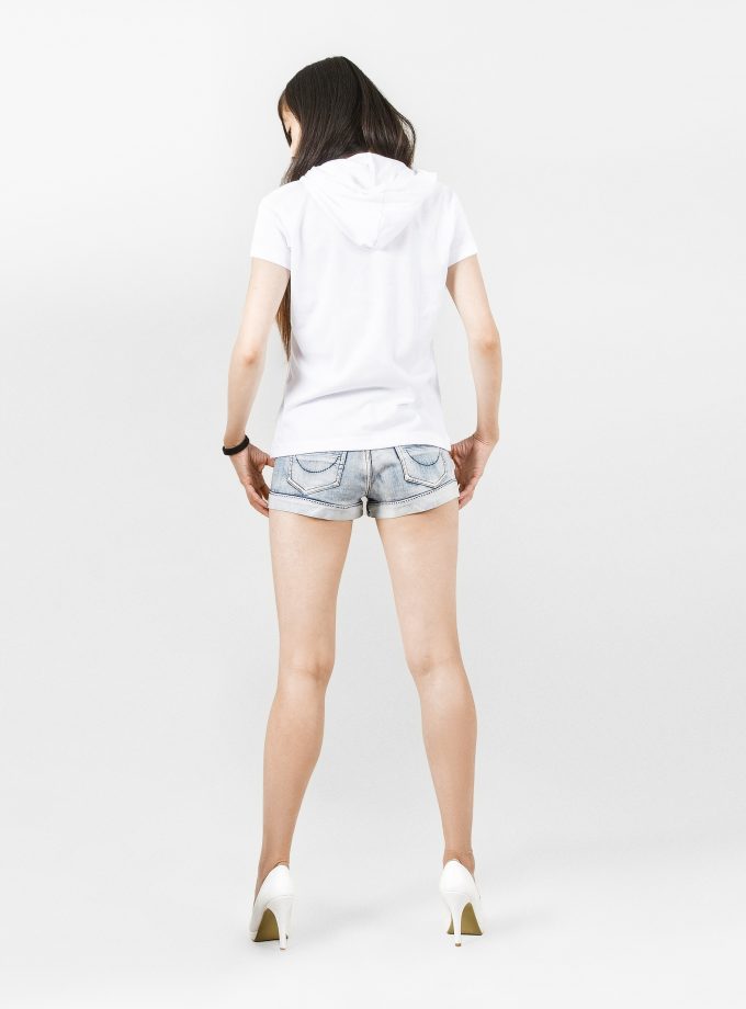 T-shirt à capuche blanc